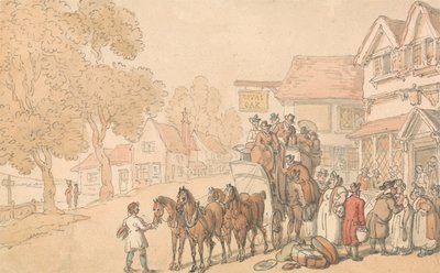 Een Postkoets Laden door Thomas Rowlandson